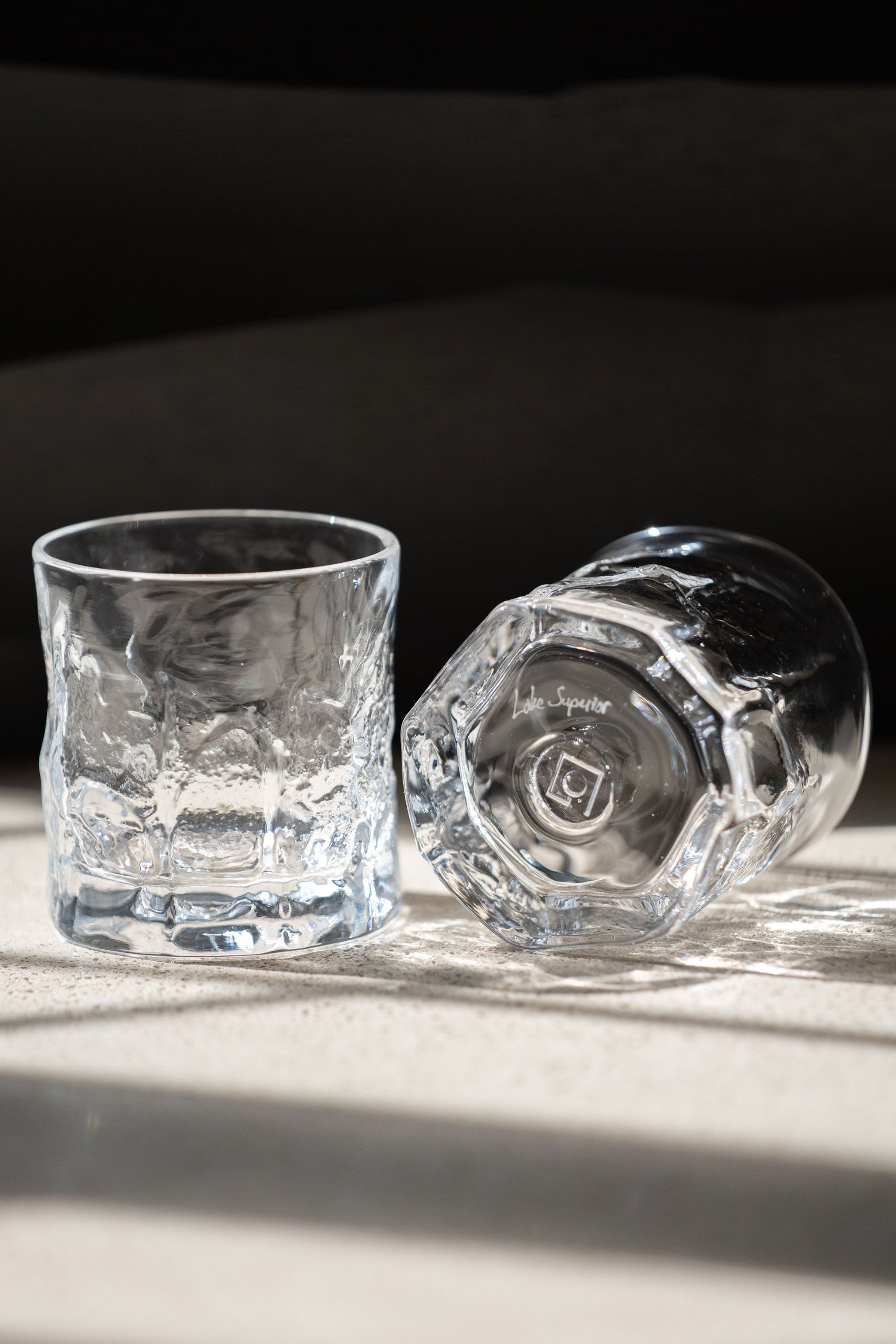 River Rock Lowball Glass Set of Two - Hand-Blown Drinkware by Dante ...