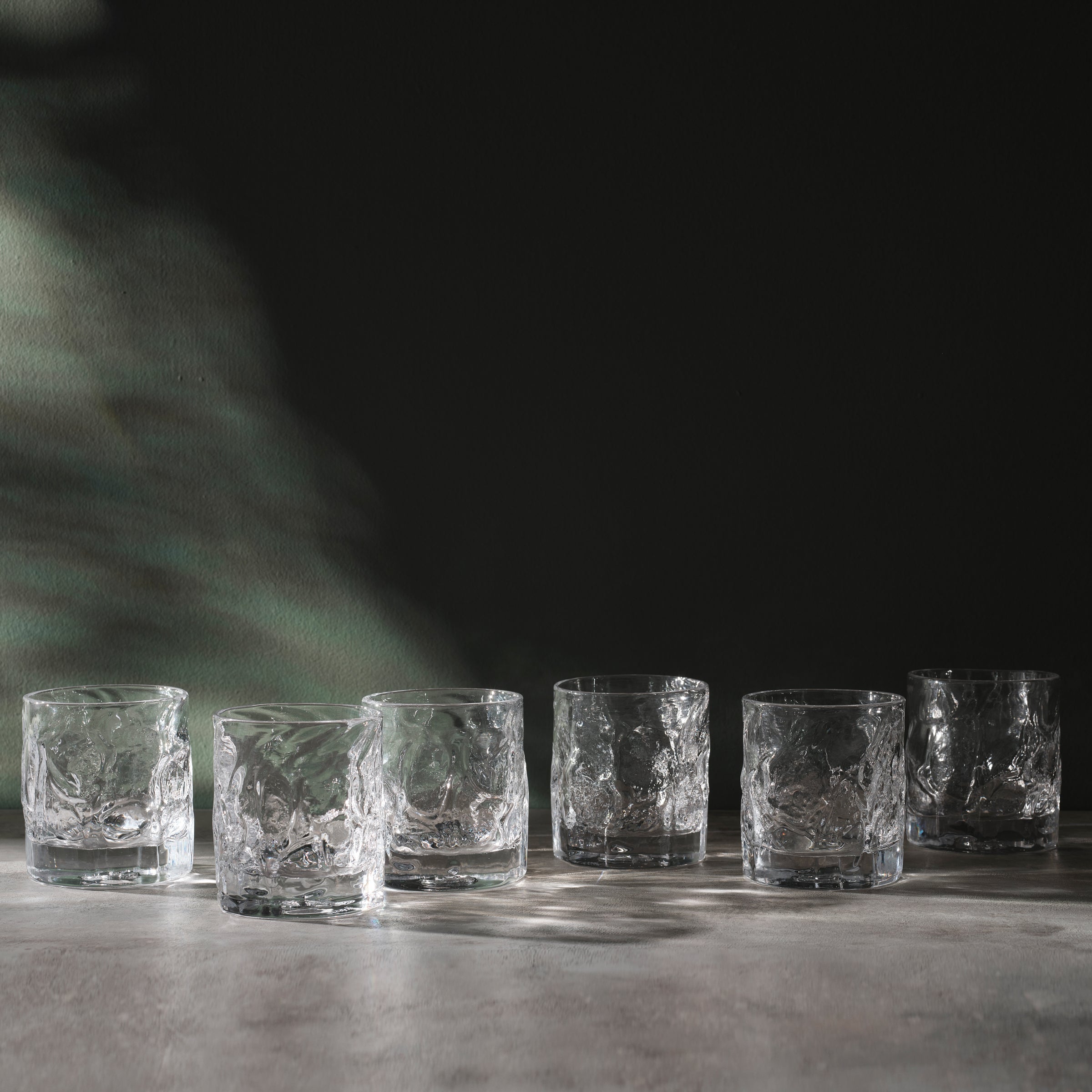 River Rock Lowball Glass Set of Six- Hand-Blown Drinkware by Dante